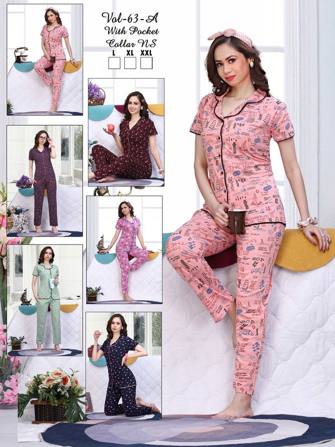 Ft C Ns Vol 63 A Night Wear Hosiery Cotton Wholesale Night Suits
